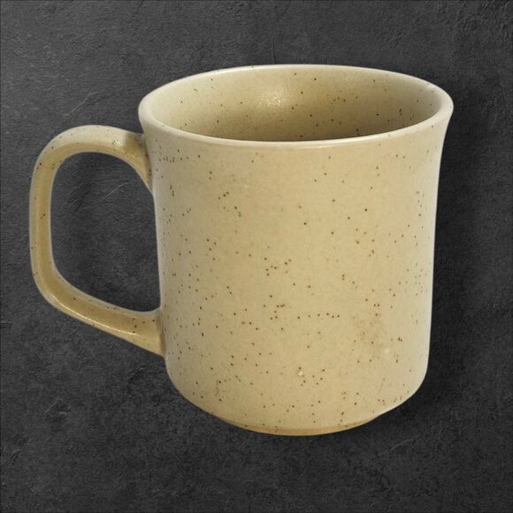 Vintage Stoneware Mug Hand Painted Daisy Floral Speckled Retro Coffee Cup Flower - Picture 4 of 6